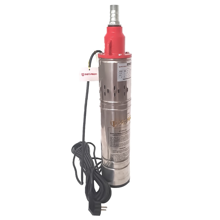 Потопяема помпа, 100% медна намотка, DDT-PROFI, QGD120, 1.2 kW, Неръждаема стомана/Чугун, 3 m³/h, 120 m