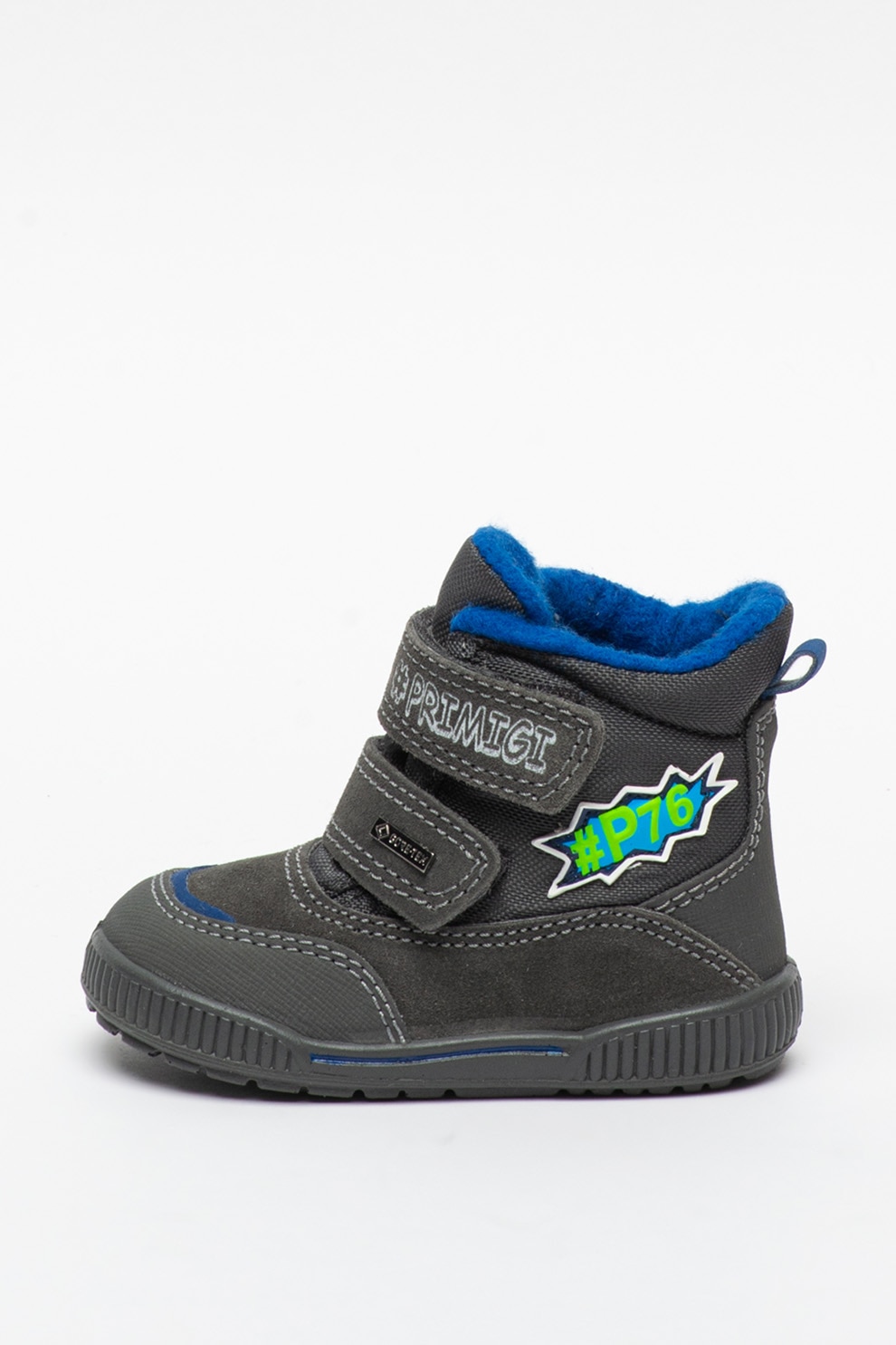 Primigi, Ghete cu velcro si insertii de piele intoarsa, Gri, 19 EU