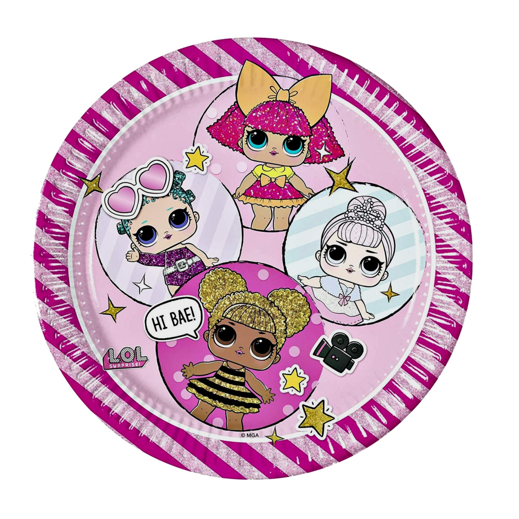Set 8 farfurii party din carton LOL, dimensiune 23 cm