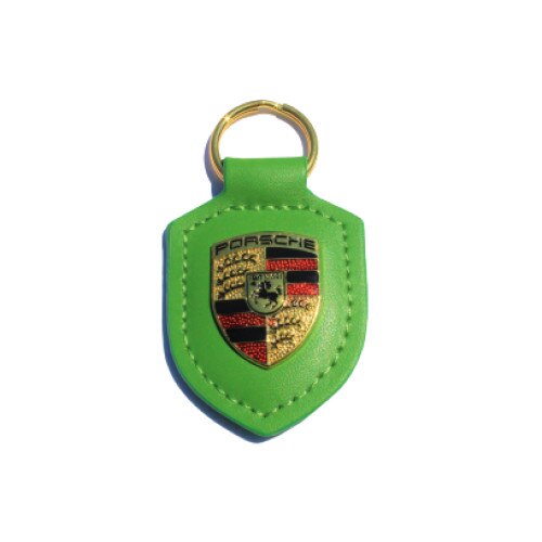 Breloc Porsche Shield, multicolor/verde, piele