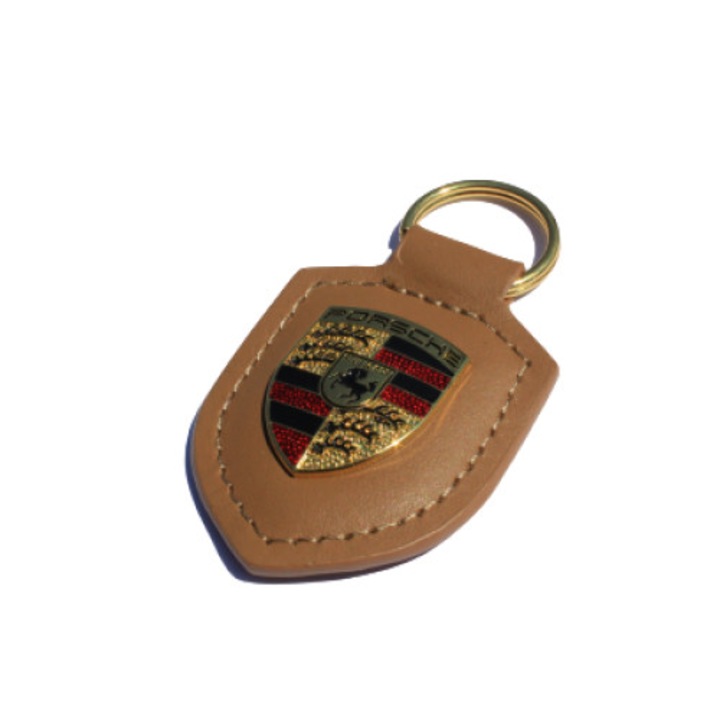 Breloc Porsche Shield, multicolor/maro, piele