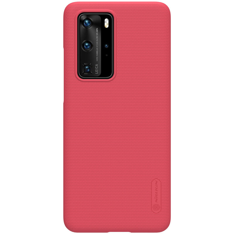 Husa Nillkin Ultra Grip Shield Case pentru Huawei P40 Pro, Design texturat, Suport telefon inclus in pachet, Rosu