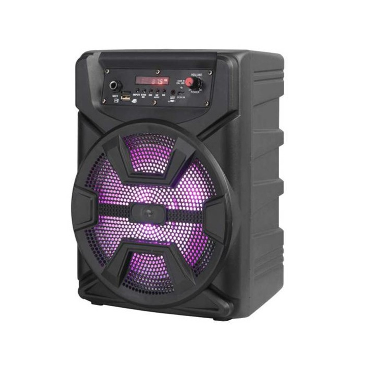 Hangszóró ALIEN AN-8808, 8", Beépített erősítő, Bluetooth, Mikrofon bemenet, 20W