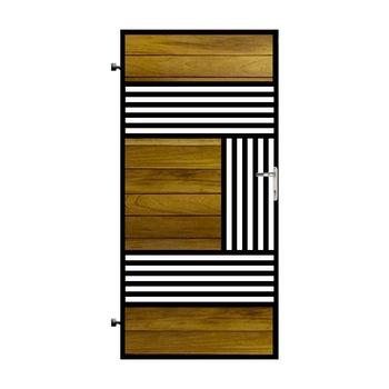 Poarta pietonala din otel si lemn, model PP-05, 900x1800 mm, vopsita cu lac pentru lemn in diferite nuante Poarta pietonala din otel si lemn, model PP-05, 900x1800 mm, vopsita cu lac pentru lemn in diferite nuante