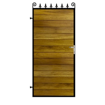 Poarta pietonala din otel si lemn, model PP-10, 900x1800 mm, vopsita cu lac pentru lemn in diferite nuante Poarta pietonala din otel si lemn, model PP-10, 900x1800 mm, vopsita cu lac pentru lemn in diferite nuante