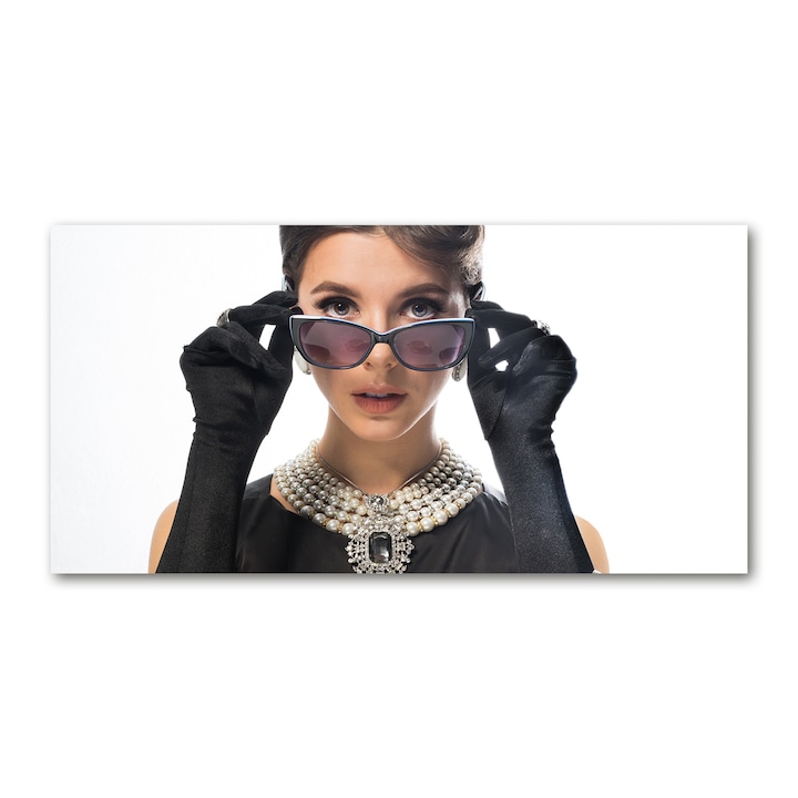 Tulup Fali panel, üveg, 100x50 cm, Egy nő szemüveg (tw2-de-pk50-100x50-f-101939055)