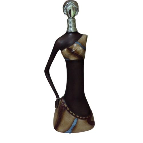 Statueta silueta femeie 11345, Plastic/Lemn, 16 cm x 44 cm, Multicolor