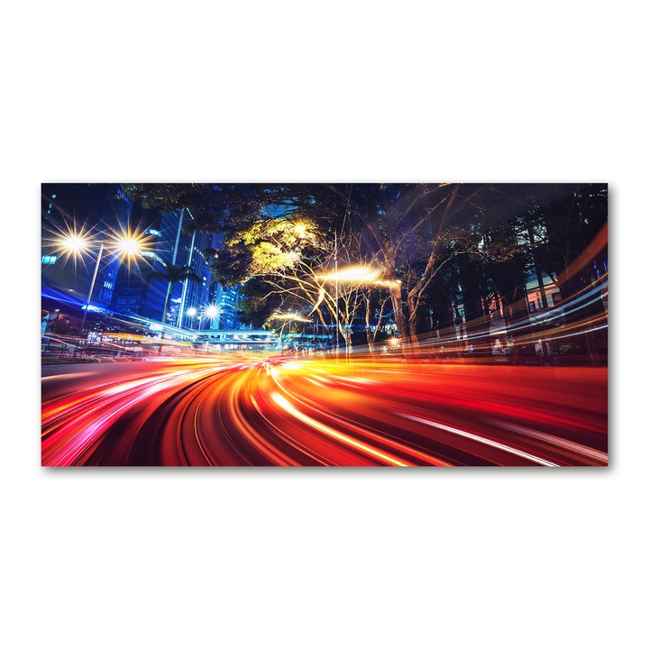 Panou de bucatarie, din sticla, 100x50 cm "Viteza in oras”