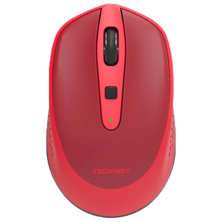Mouse ergonomic wireless cu bluetooth pentru PC, TeckNet M005, rosu