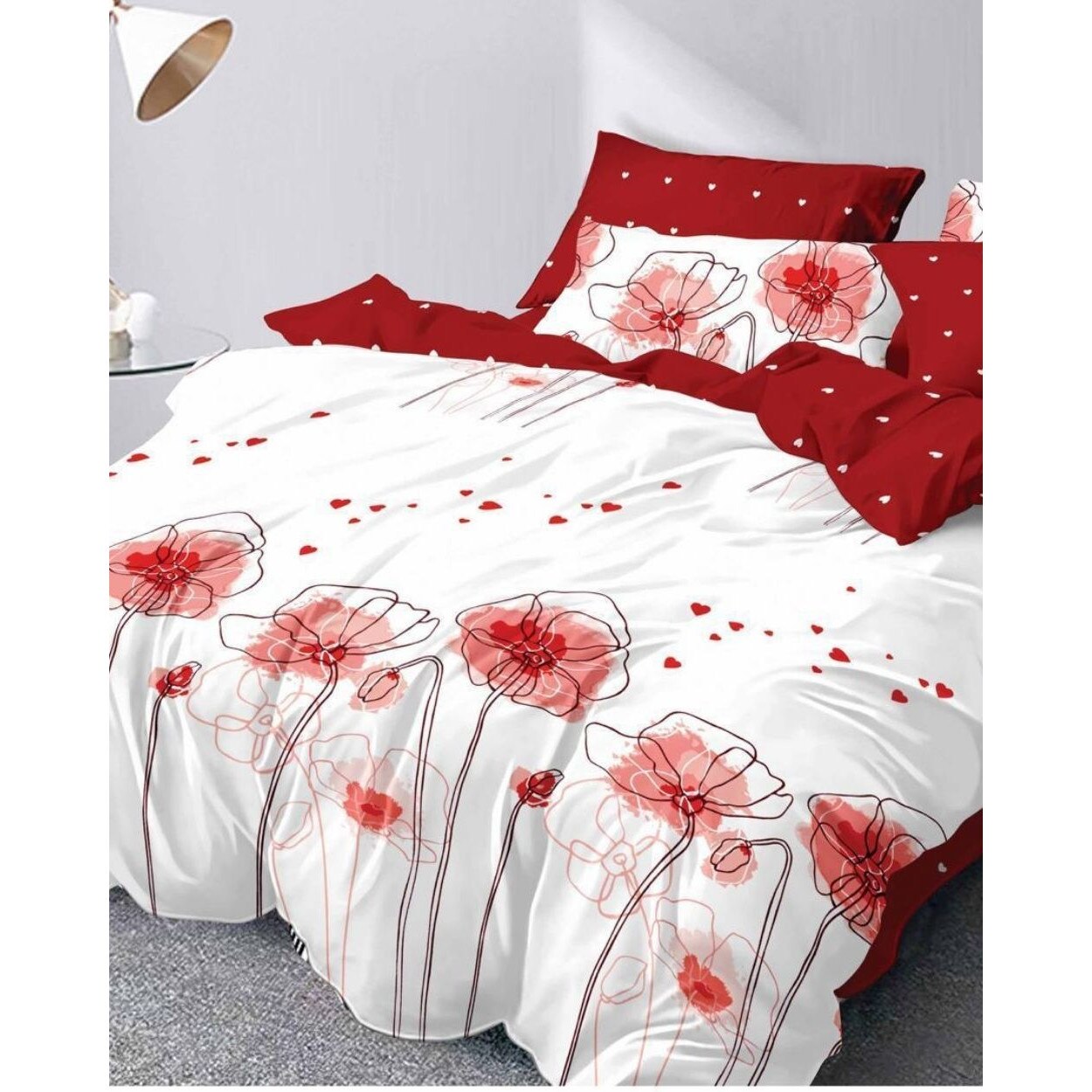 Set Lenjerie de Pat din Finet Satinat, 6 Piese, Pat 2 Persoane, Harmony