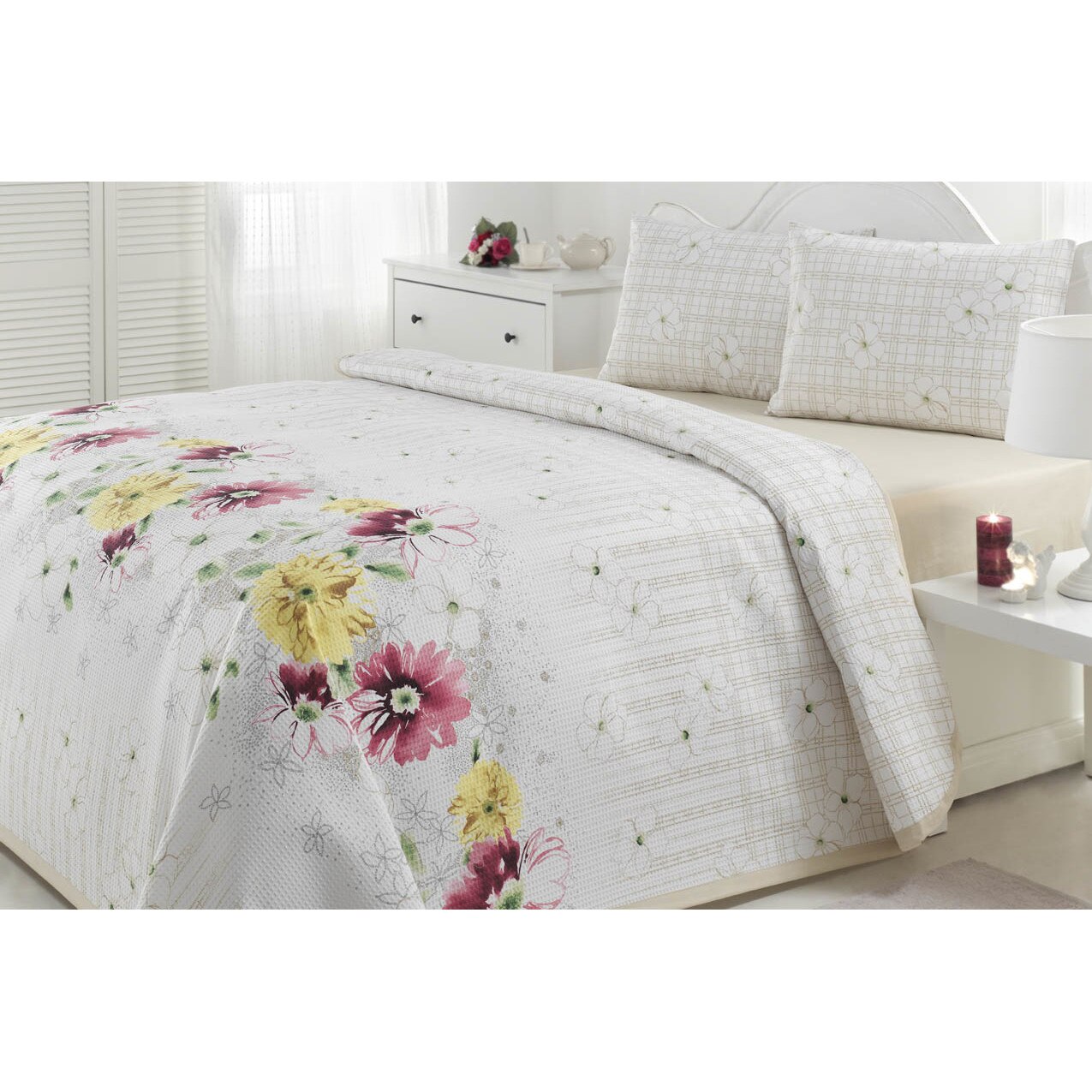 Lenjerie de pat cu pled, Sherry, 2 persoane, 240 x 260 cm