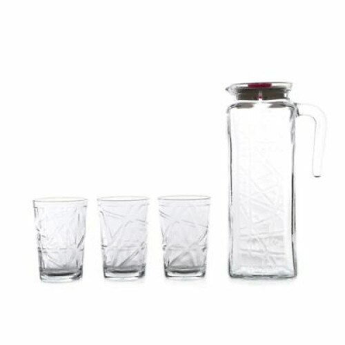 Set 7 piese Lav Line carafa 1.200L plus 6 pahare apa 205 ml