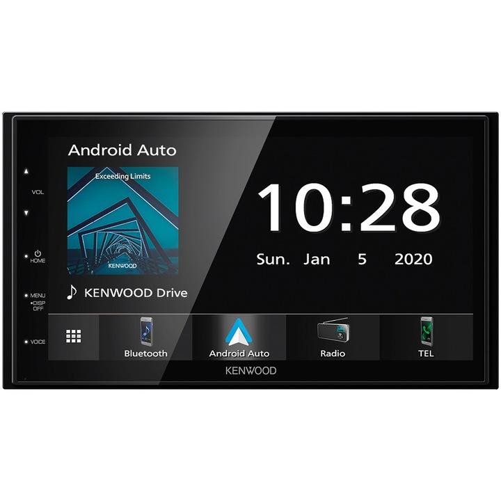 Sistem multimedia Kenwood DMX5020BTS 2 DIN fara CD, Apple CarPlay & Android Auto Mirroring pentru Android, Ecran tactil capacitiv de 6.8", USB 1.5A, Bluetooth® incorporat, Conectare rapida smartphone