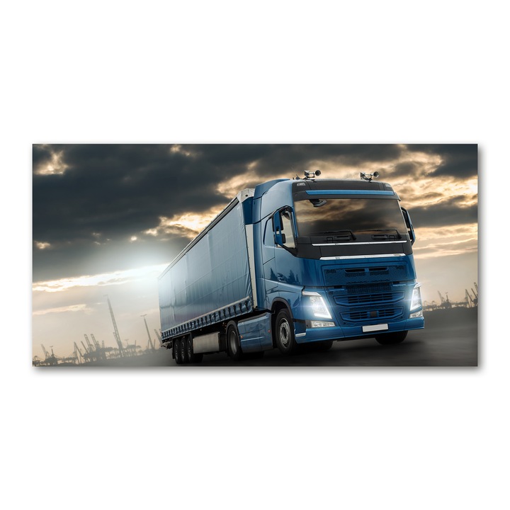 Tablou pe sticla. 100x50cm. Imagine imprimata sticla. Decorarea peretilor "Camion”