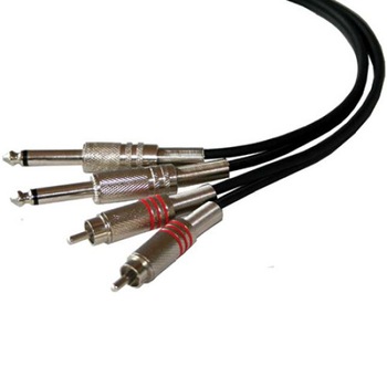 Cablu audio 2 rca tata -2 jack 6.3 tata profesional 3 m Cablu audio 2 rca tata -2 jack 6.3 tata profesional 3 m