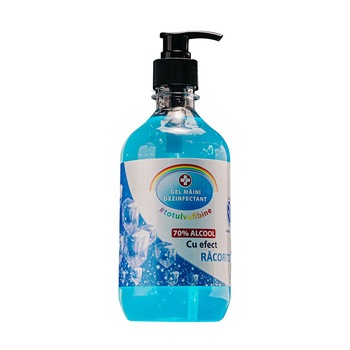Gel antibacterian si dezinfectant pentru maini cu efect racoritor 70% alcool 500ml Gel antibacterian si dezinfectant pentru maini cu efect racoritor 70% alcool 500ml