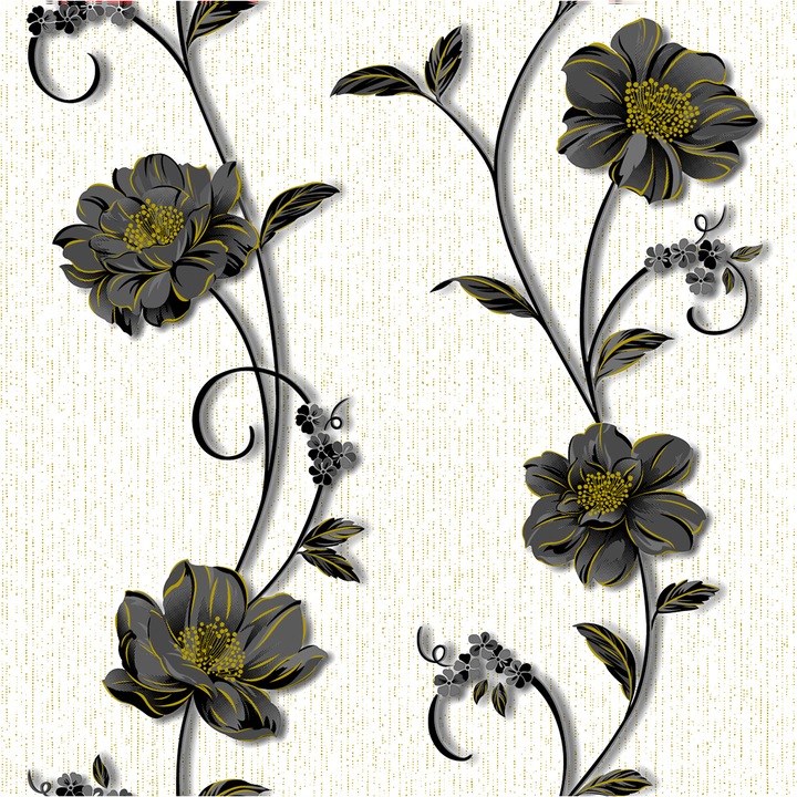 Tapéta DEGRETS 1265 Papír, Demi fehér-fekete, Méret: 0.53m x 10.05m = 5.3 m2