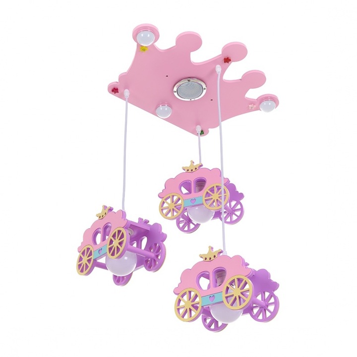 Lustra little miss, roz, led 3x5w+3xе27, 4000k, 2249