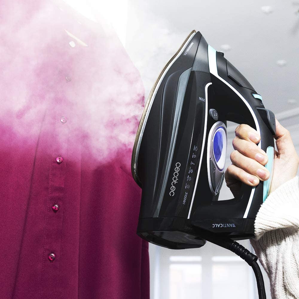 Fier de calcat Cecotec 3D ForceAnodized 750 Smart, 3100W, Talpa dublu-anodizata, Autoclean, jet de aburi 200gr/min