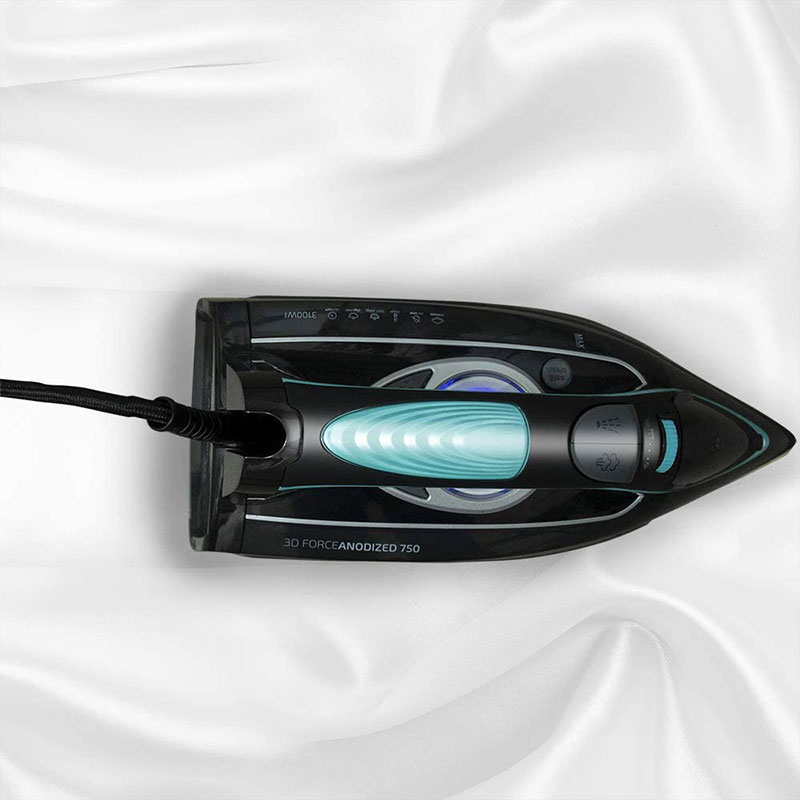Fier de calcat Cecotec 3D ForceAnodized 750 Smart, 3100W, Talpa dublu-anodizata, Autoclean, jet de aburi 200gr/min