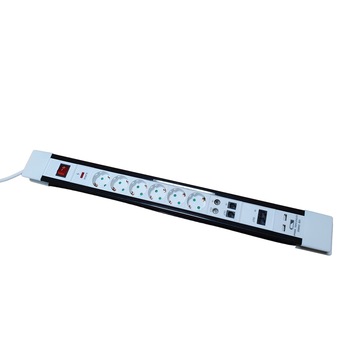 Prelungitor electric, FOOTMARK, cu protectie la supratensiune, USB si protectii LAN, TV, Telefon, 6 prize, cablu 3m, protectie copii, fir 3x1,5mm Prelungitor electric, FOOTMARK, cu protectie la supratensiune, USB si protectii LAN, TV, Telefon, 6 prize, cablu 3m, protectie copii, fir 3x1,5mm