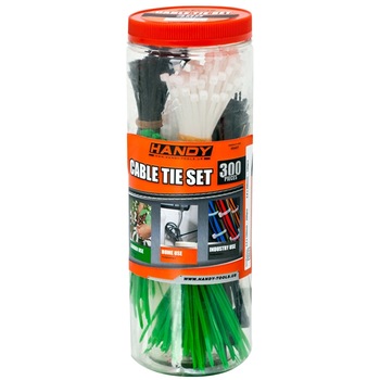 Set 300 coliere pentru cabluri, Handy, Nailon, Marimi diferite, Multicolor Set 300 coliere pentru cabluri, Handy, Nailon, Marimi diferite, Multicolor