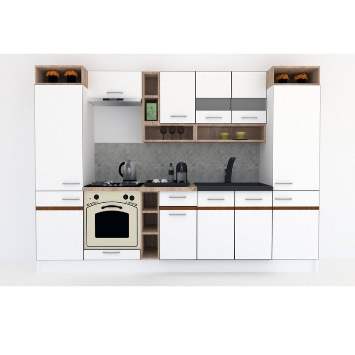 Set Bucatarie Genarom COSSY NEW 300, Alb