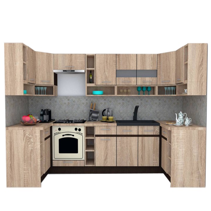 Set Bucatarie de Colt Genarom COSSY NEW 120-320-120, Stejar Sonoma