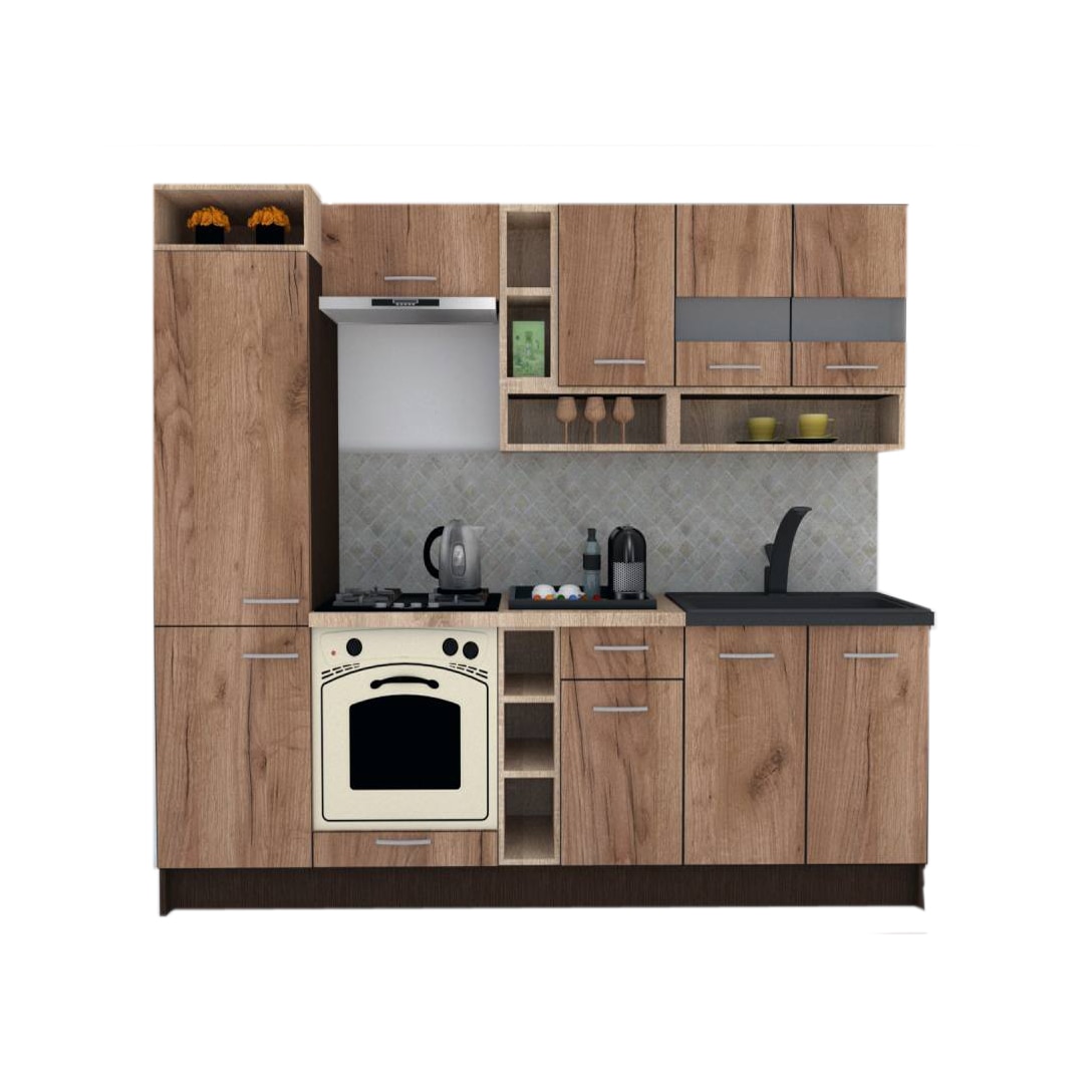 Set Bucatarie Genarom COSSY NEW 250 B1, Wenge / Decor K004