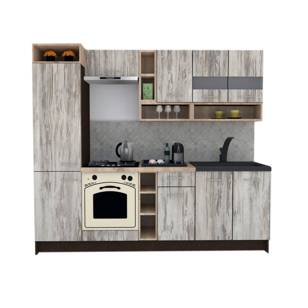 Set Bucatarie Genarom COSSY NEW 250 B1, Wenge / Decor K084
