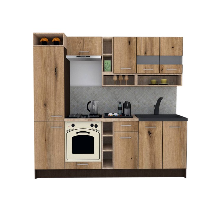 Set Bucatarie Genarom COSSY NEW 250 B1, Wenge / Decor K365