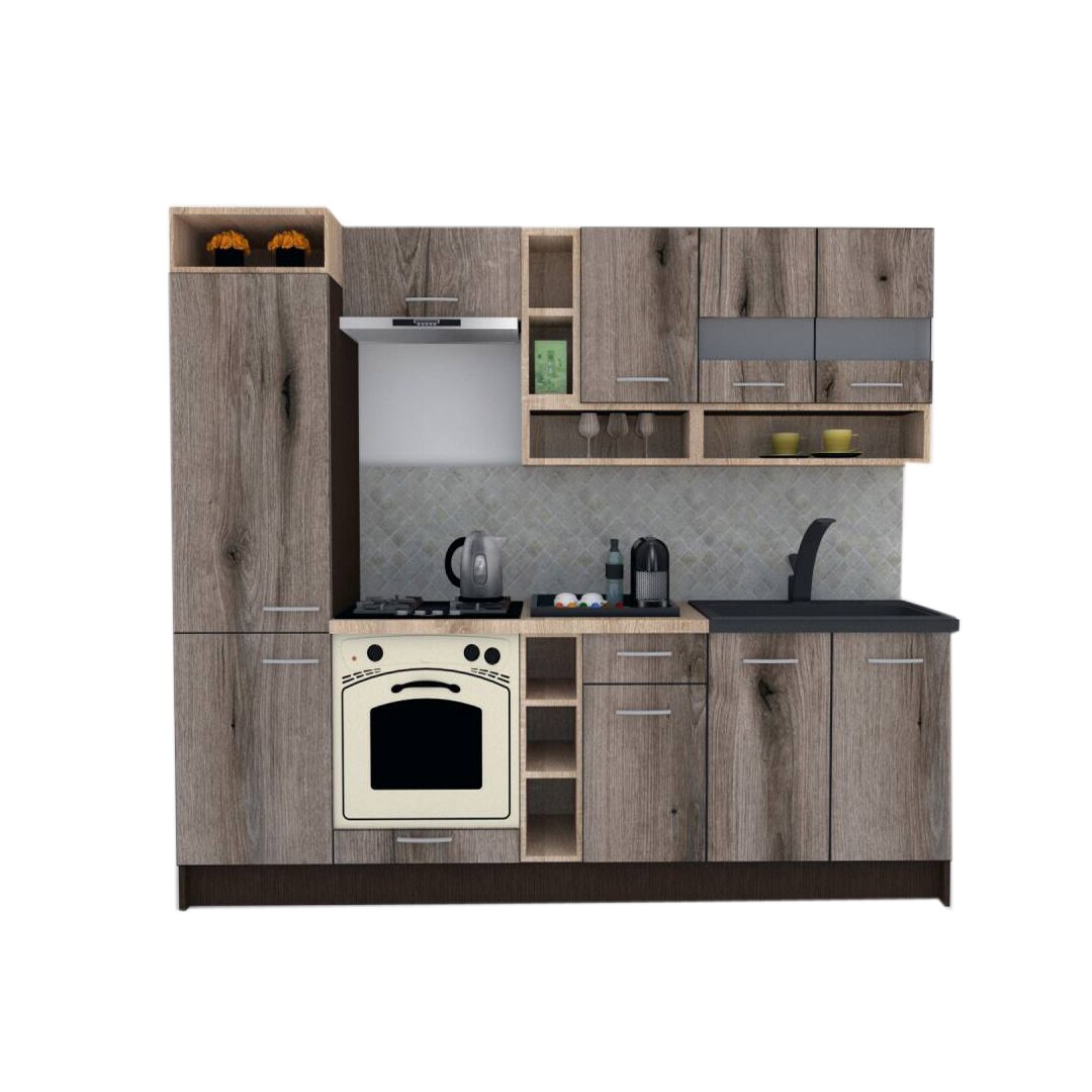 Set Bucatarie Genarom COSSY NEW 250 B1, Wenge / Decor K366