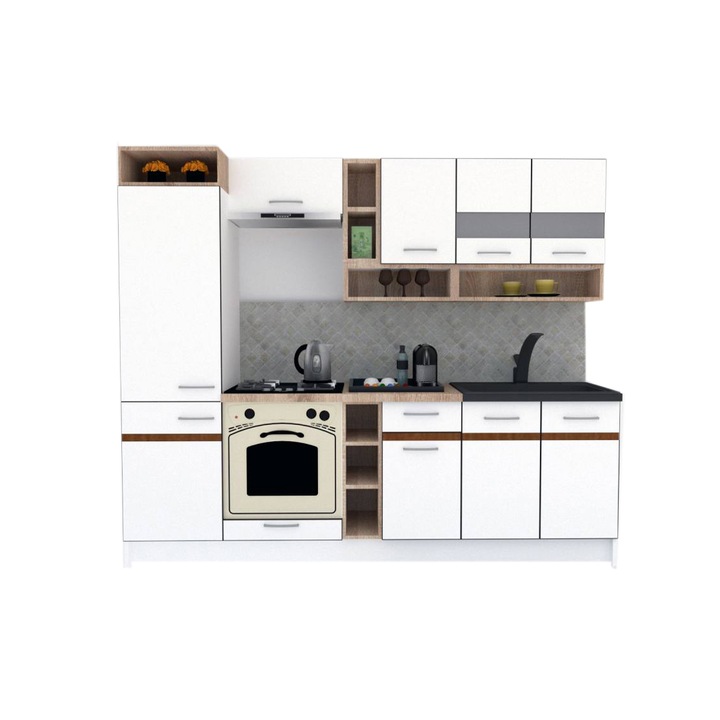 Set Bucatarie Genarom COSSY NEW 250 B1, Alb