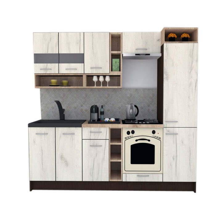 Set Bucatarie Genarom COSSY NEW 250 B2, Wenge / Decor K001