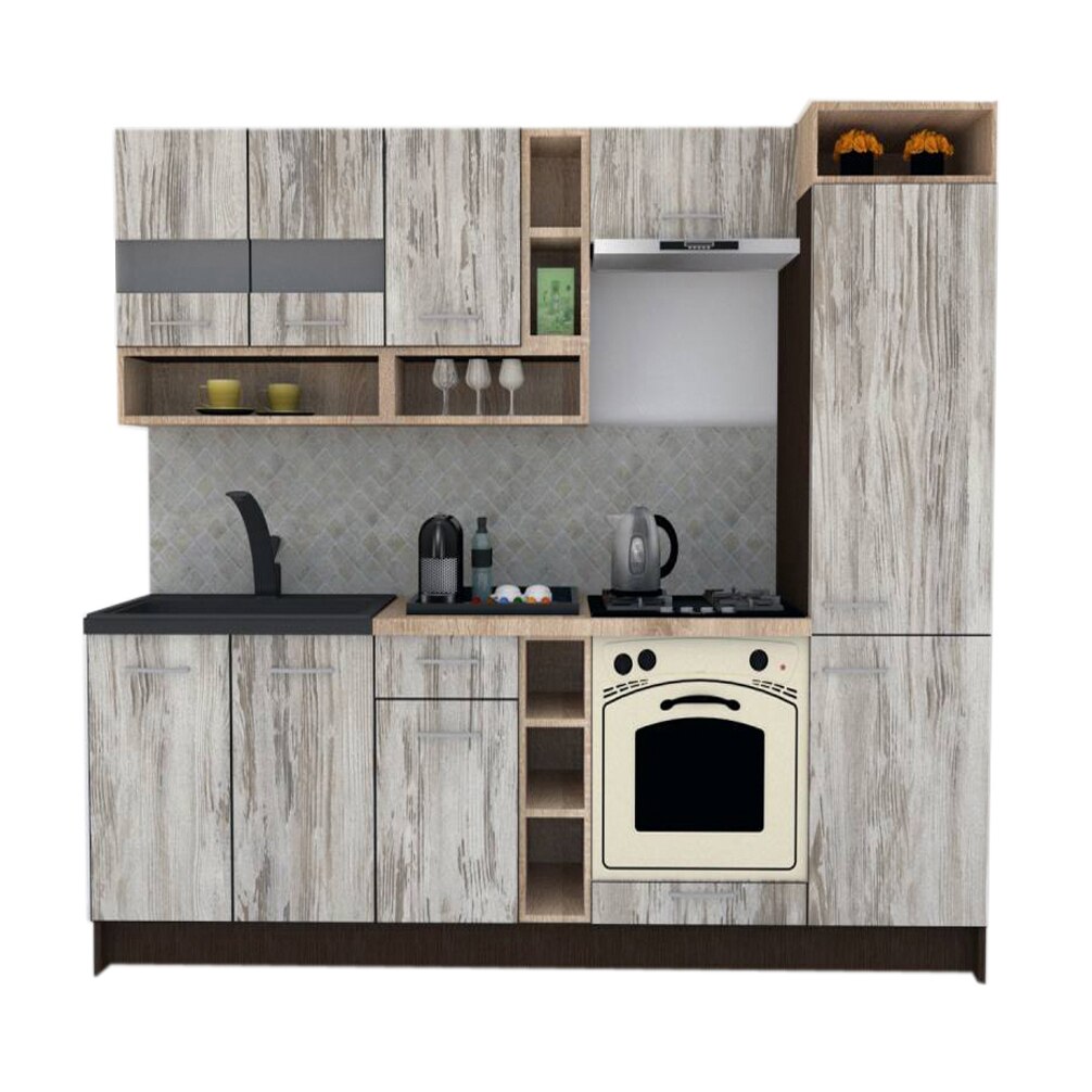 Set Bucatarie Genarom COSSY NEW 250 B2, Wenge / Decor K084