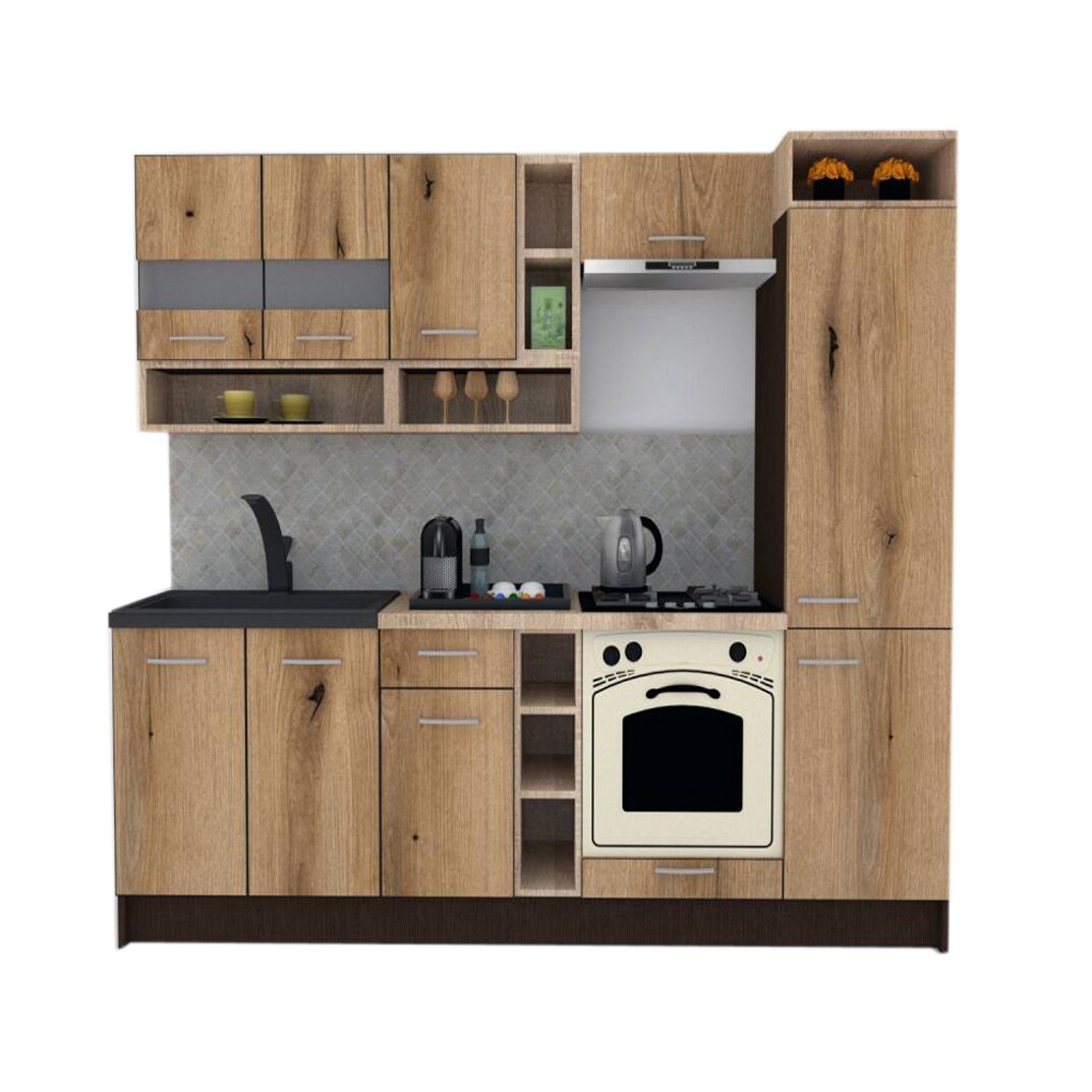 Set Bucatarie Genarom COSSY NEW 250 B2, Wenge / Decor K365