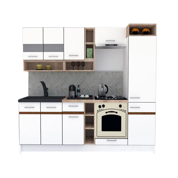 Set Bucatarie Genarom COSSY NEW 250 B2, Alb