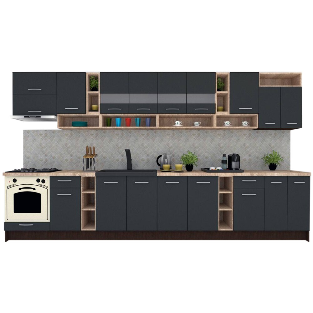 Set Bucatarie Genarom COSSY NEW 400, Wenge / Decor 0164