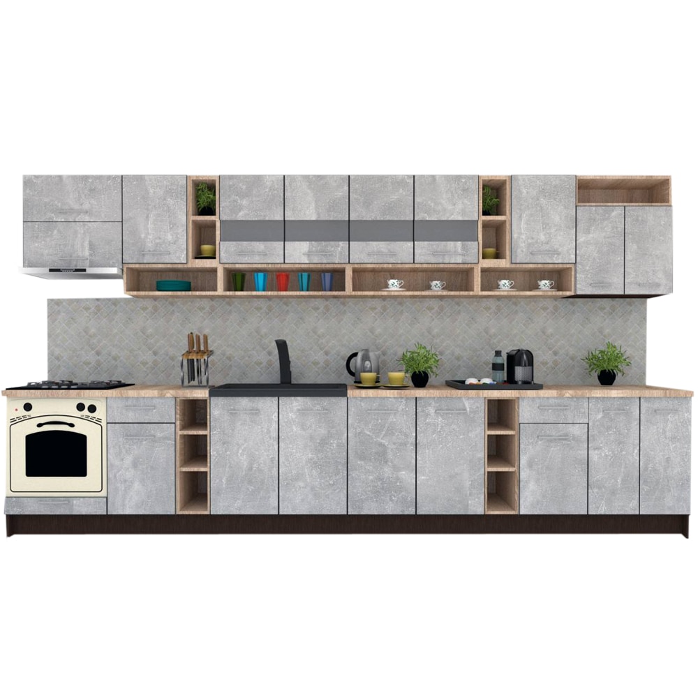 Set Bucatarie Genarom COSSY NEW 400, Wenge / Decor 4298