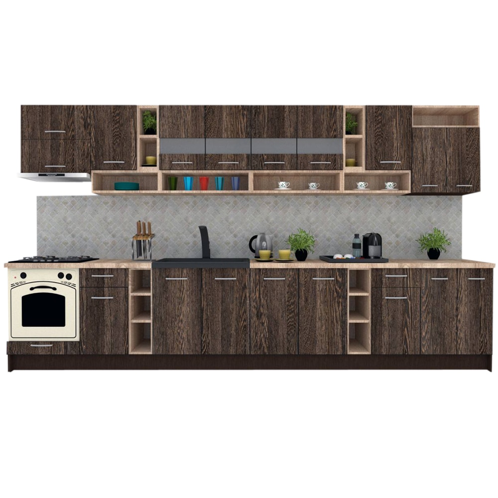 Set Bucatarie Genarom COSSY NEW 400, Wenge / Decor 7648