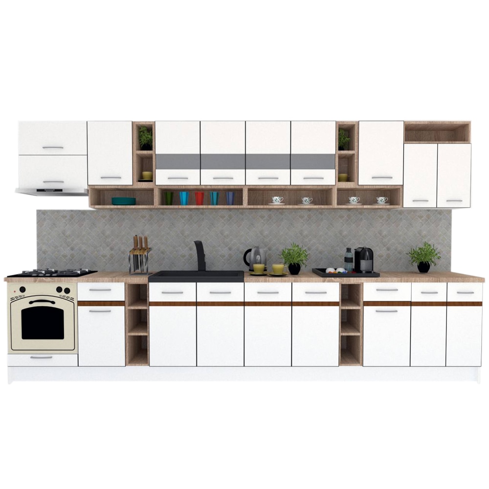 Set Bucatarie Genarom COSSY NEW 400, Wenge / Decor K001