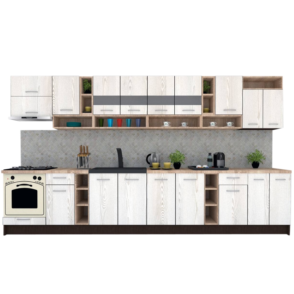 Set Bucatarie Genarom COSSY NEW 400, Wenge / Decor K010