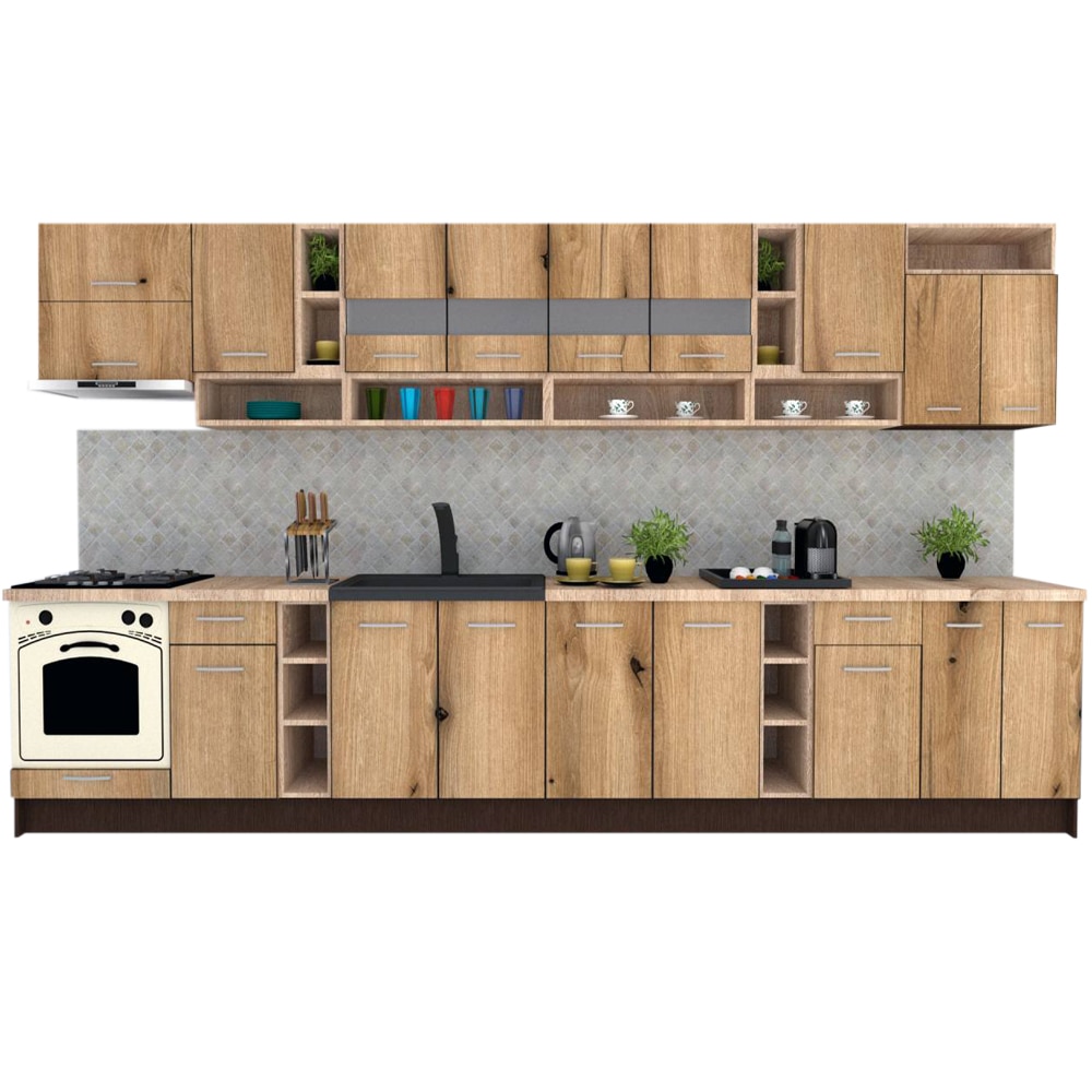 Set Bucatarie Genarom COSSY NEW 400, Wenge / Decor K365