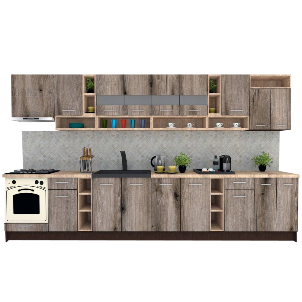Set Bucatarie Genarom COSSY NEW 400, Wenge / Decor K366