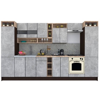 Set Bucatarie Genarom COSSY NEW 360, Wenge / Decor 4298 Set Bucatarie Genarom COSSY NEW 360, Wenge / Decor 4298