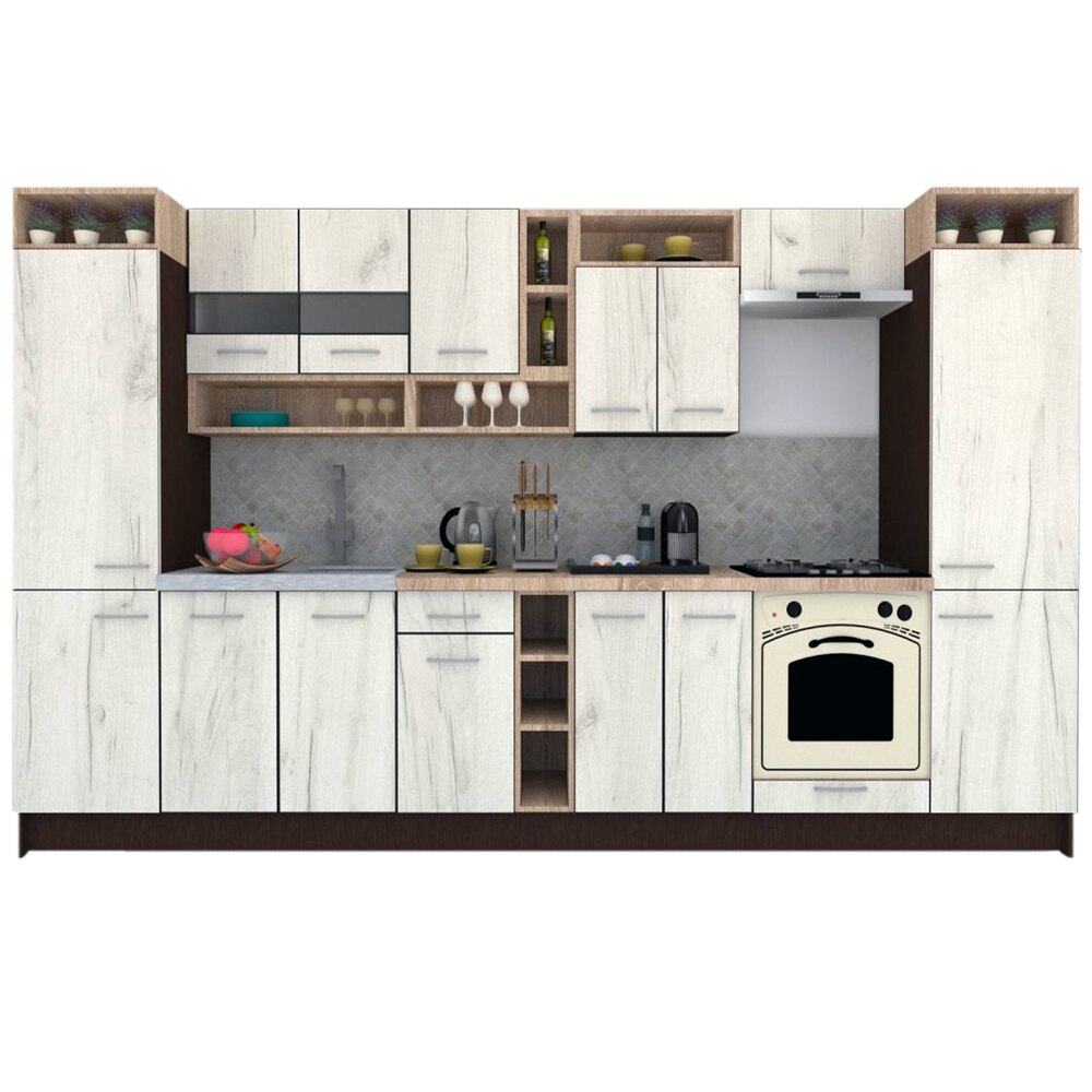 Set Bucatarie Genarom COSSY NEW 360, Wenge / Decor K001