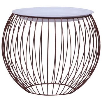 Masuta de cafea vidaXL, Metal/MDF, 51 x 41 cm, Auriu Masuta de cafea vidaXL, Metal/MDF, 51 x 41 cm, Auriu