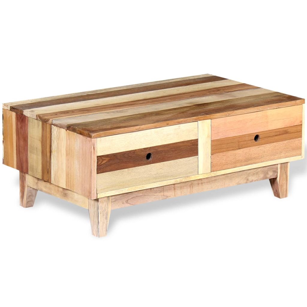 Masuta de cafea vidaXL, Lemn reciclat, 90 x 55 x 35 cm, Bej