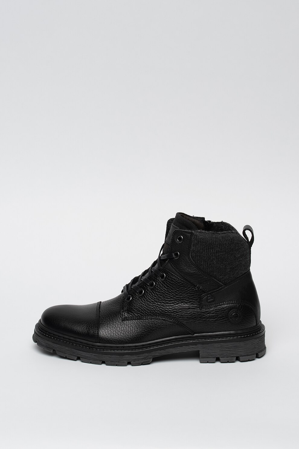 Bullboxer, Ghete de piele cu sireturi, Negru, 44