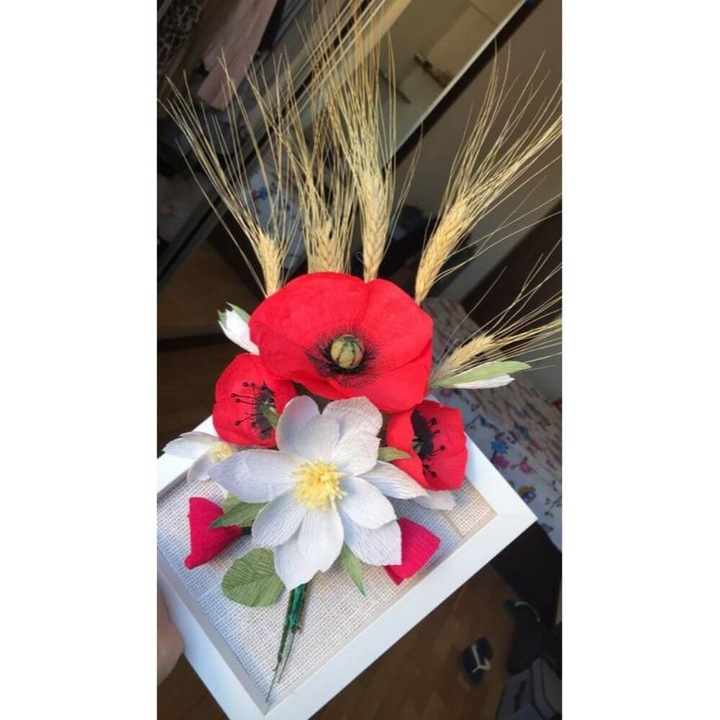 Hartie Floristica DACO, 50x250 cm, 5 Buc/Set, 180 g/m², Model Stelute, Albastra